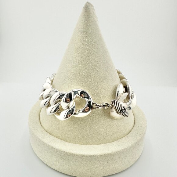 David Yurman Cordelia Curb Link Bracelet w/ Black Diamonds - 8.25" - RARE - Picture 5 of 13